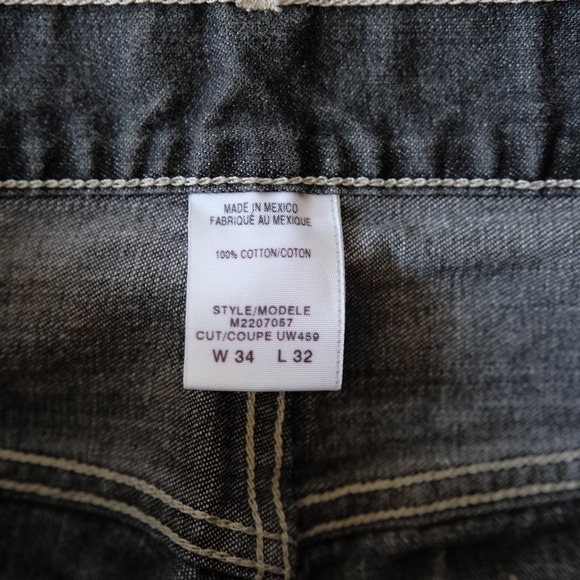 Guess USA Black Denim Jeans W34 L32 Y2K Utility Vintage Straight Leg Streetwear - Picture 3 of 10